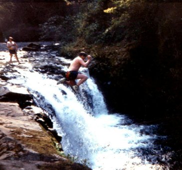 Jumping Off of Lower Punchbowl Falls